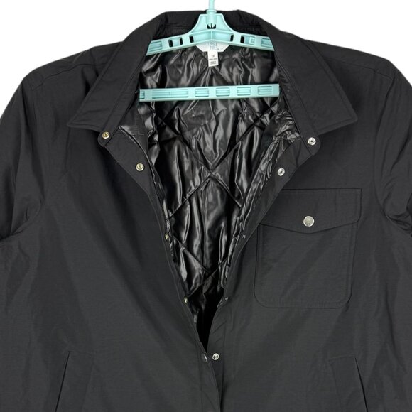 Time And Tru Women's Snap Button Nylon Black Quilted Jacket Size 1X 16W-18W NWOT - Picture 4 of 10